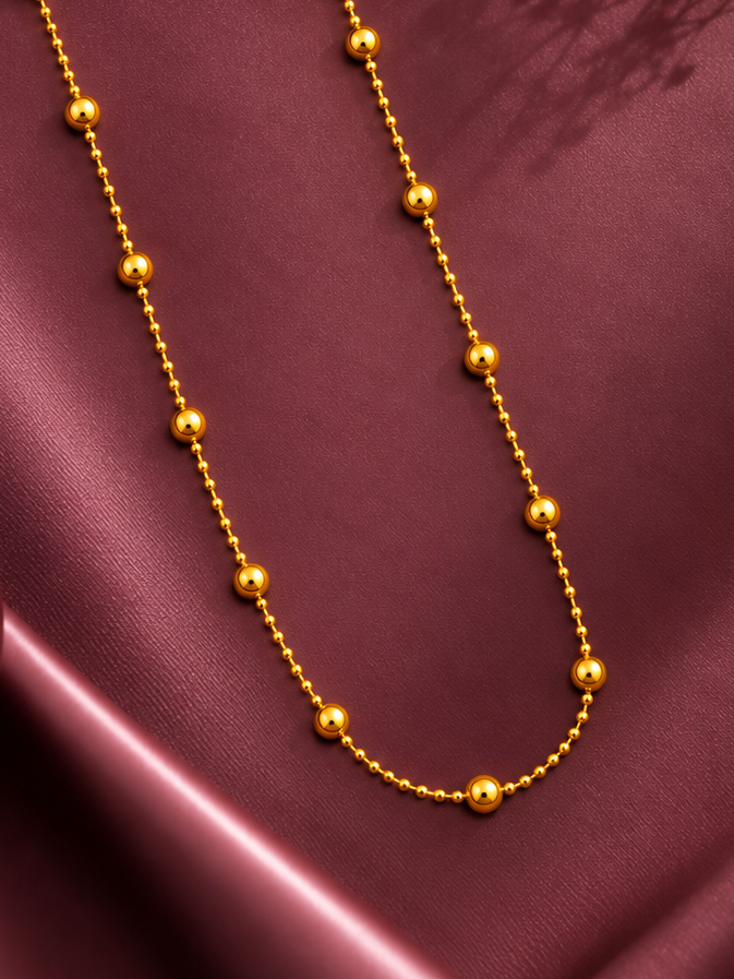 Avyra Golden Bead Chain Necklace