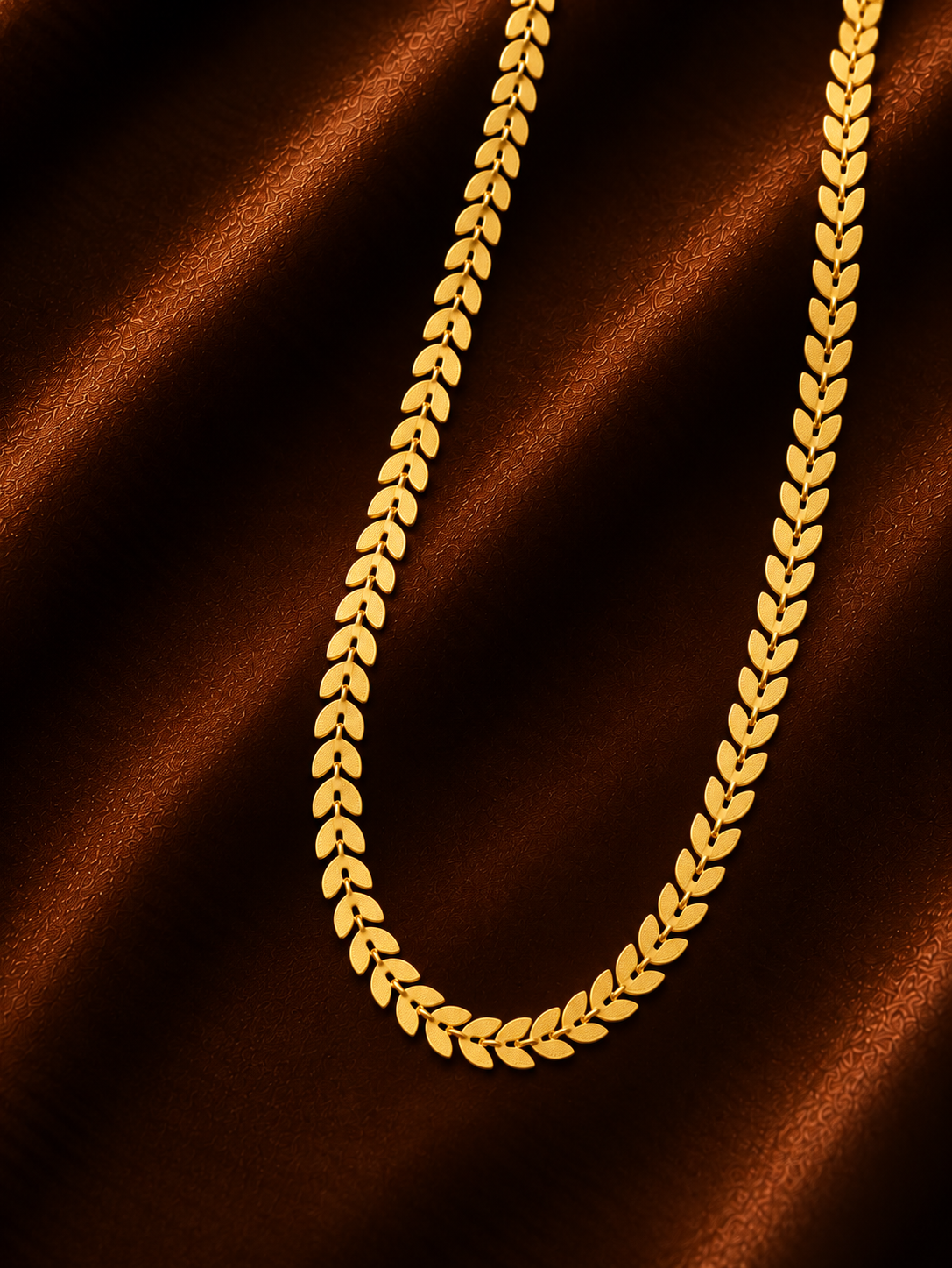 Textured Leaf Link Chain