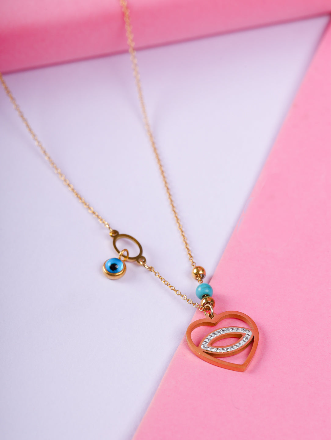 Heart Evil Eye Necklace