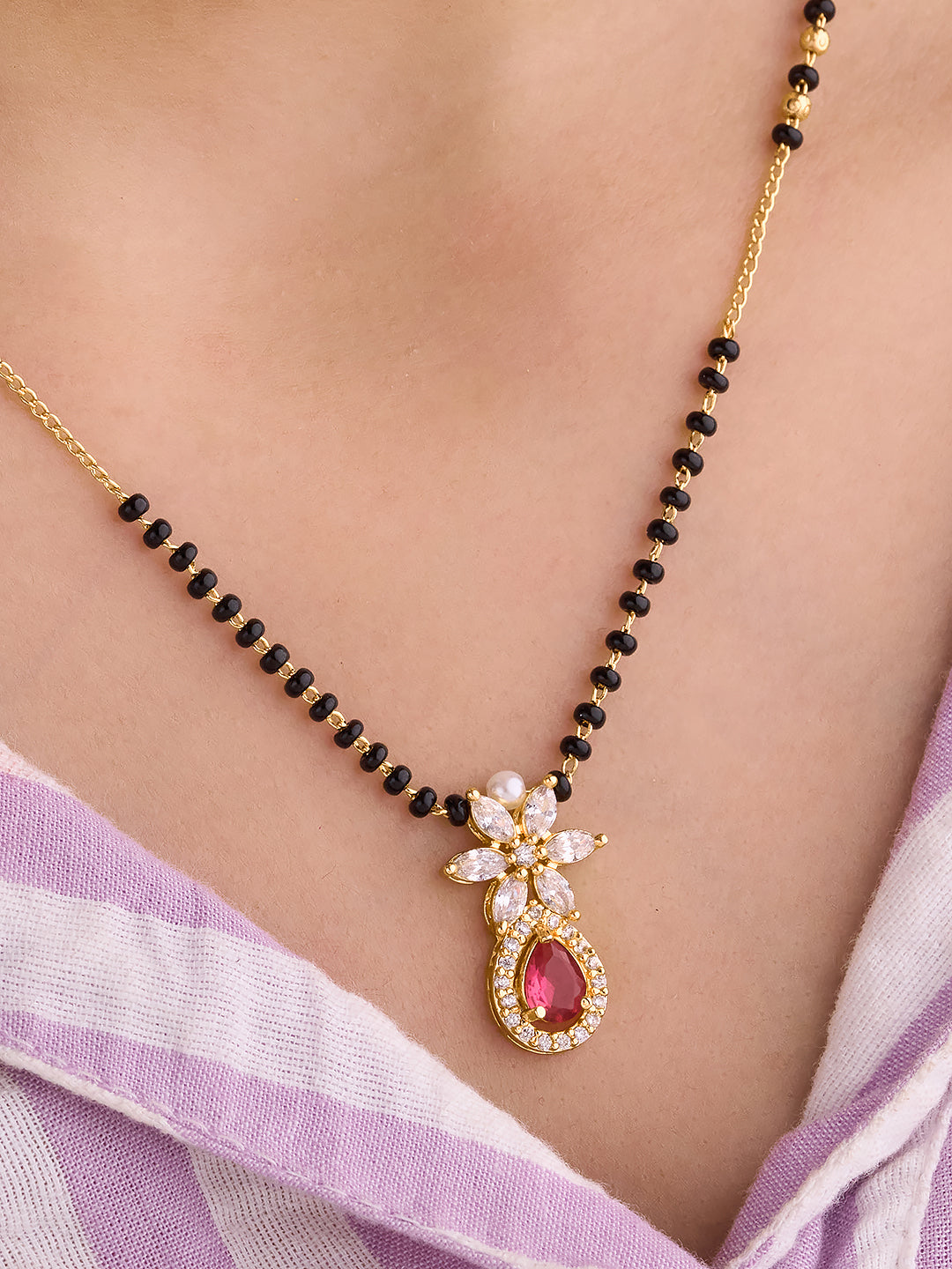 Ruby Blossom Mangalsutra