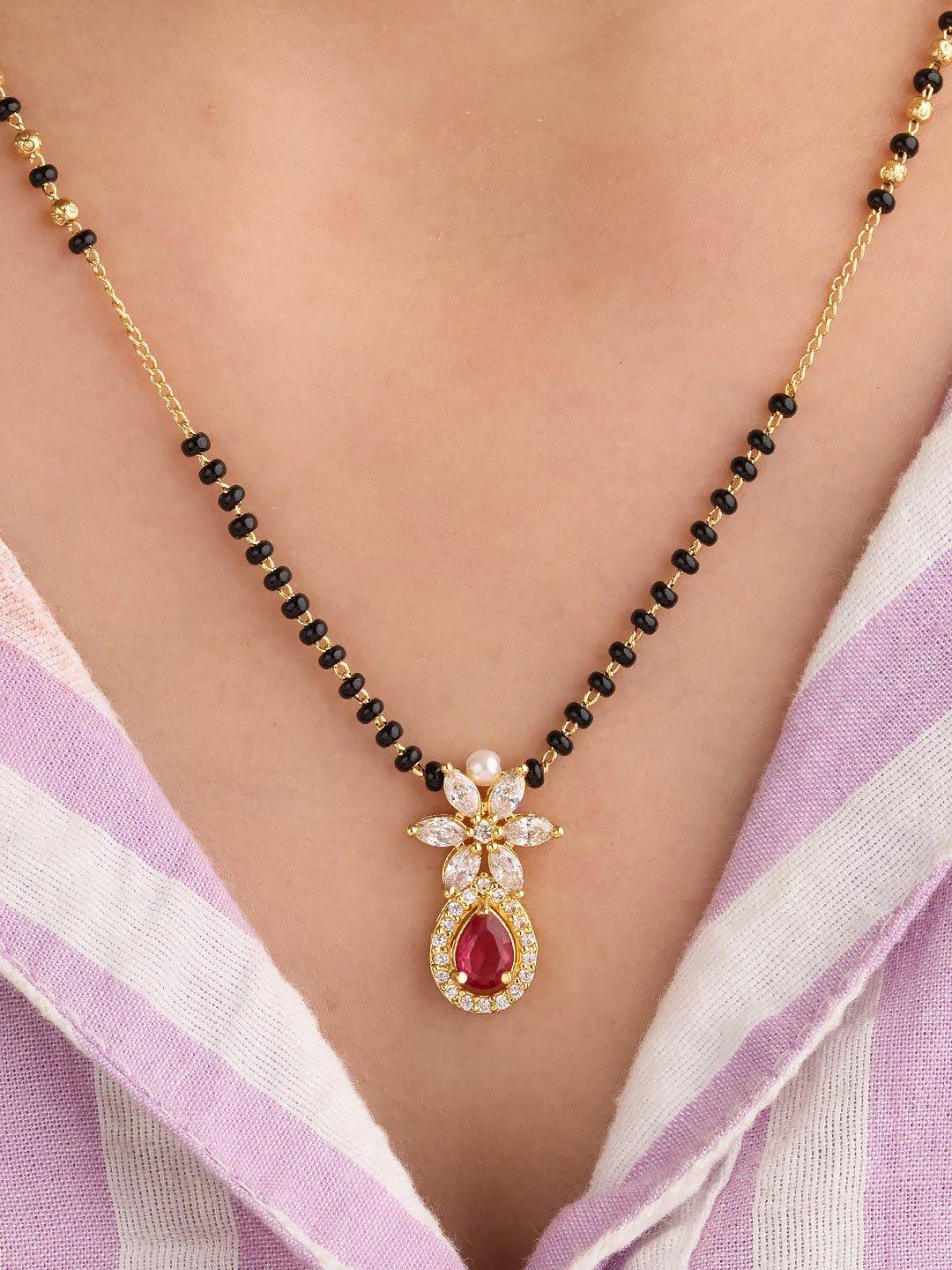 Ruby Blossom Mangalsutra