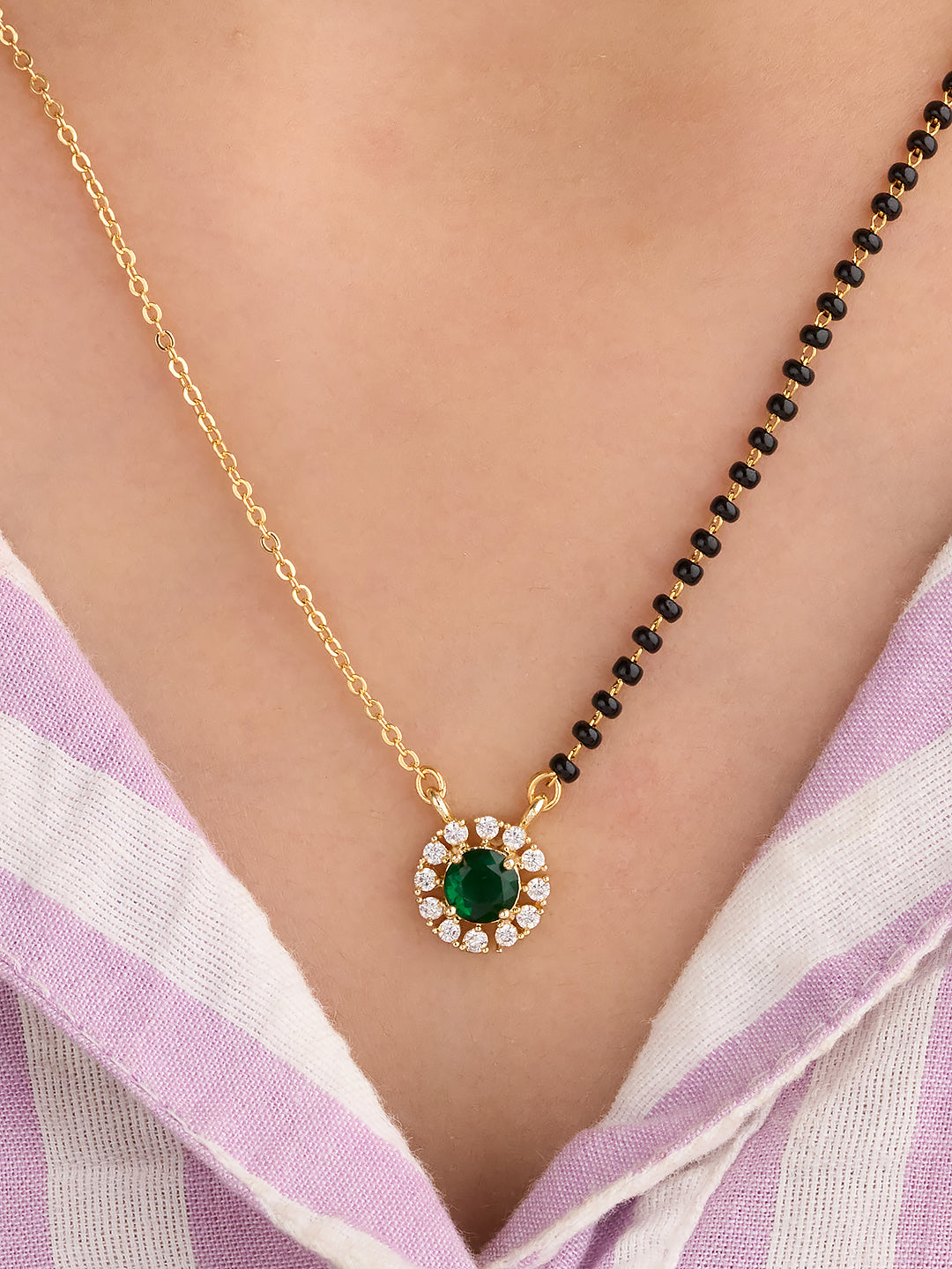 Emerald Halo Mangalsutra