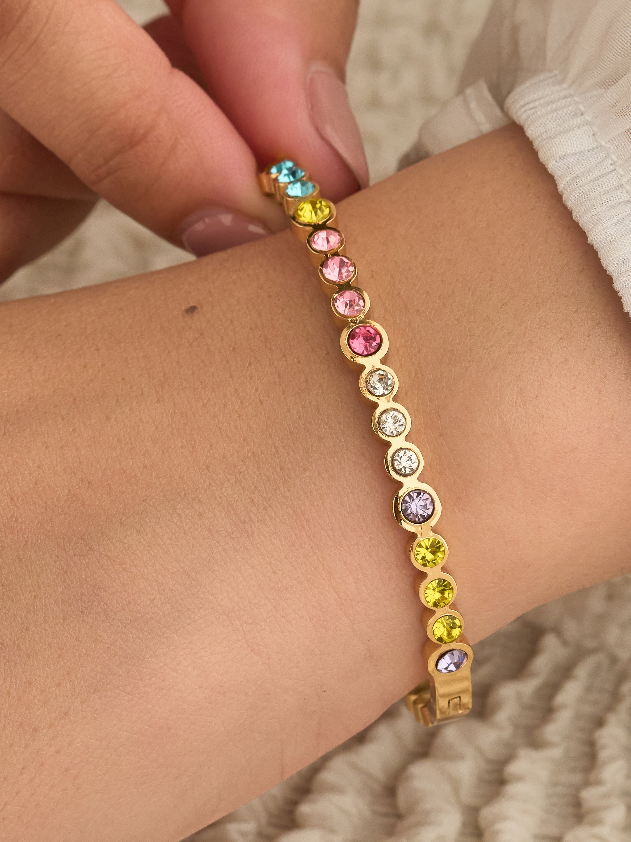 Rainbow Spark Tennis Bracelet