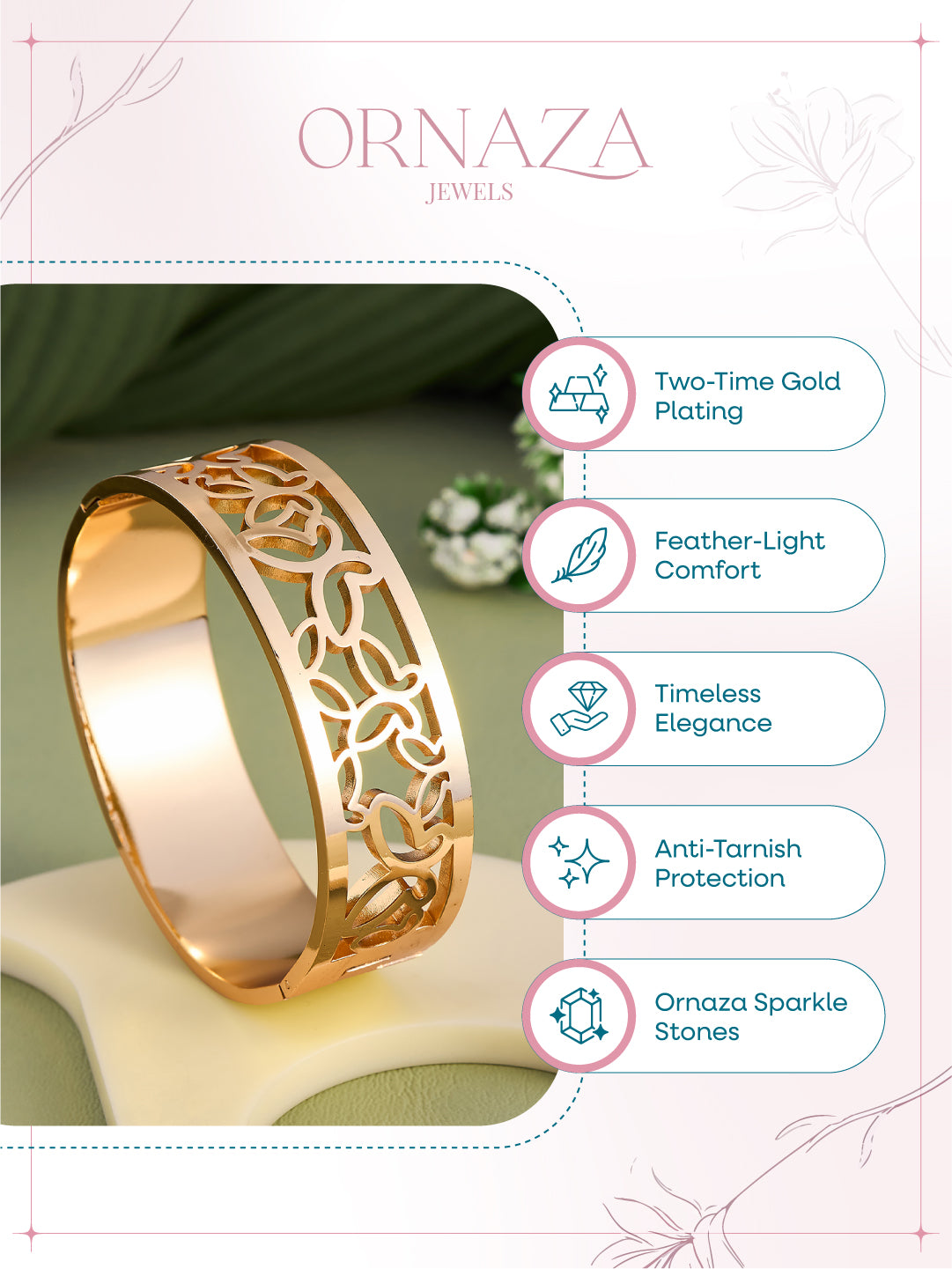 Golden Vine Cuff Bracelet