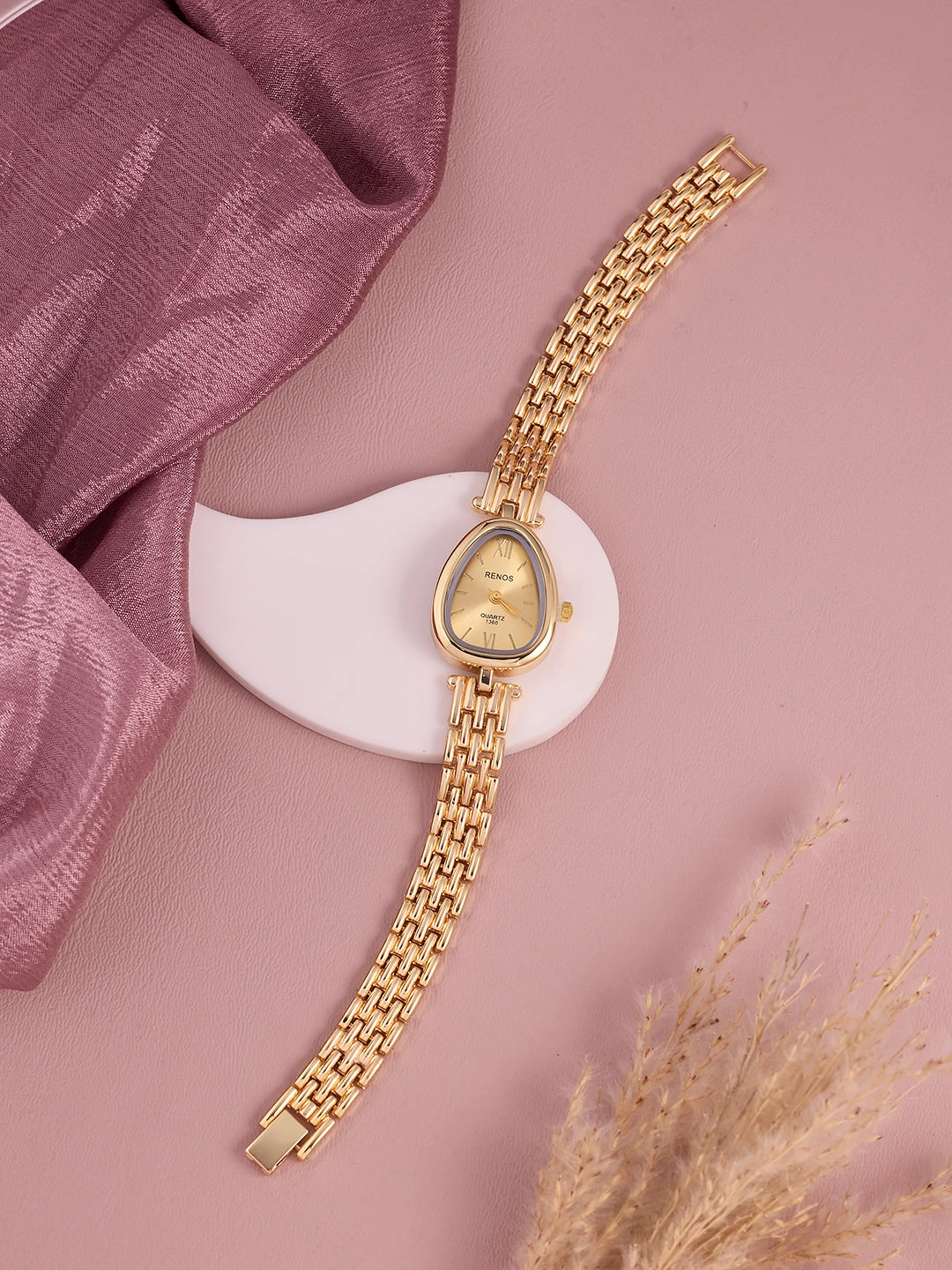 Elara Gold Oval Women’s Watch
