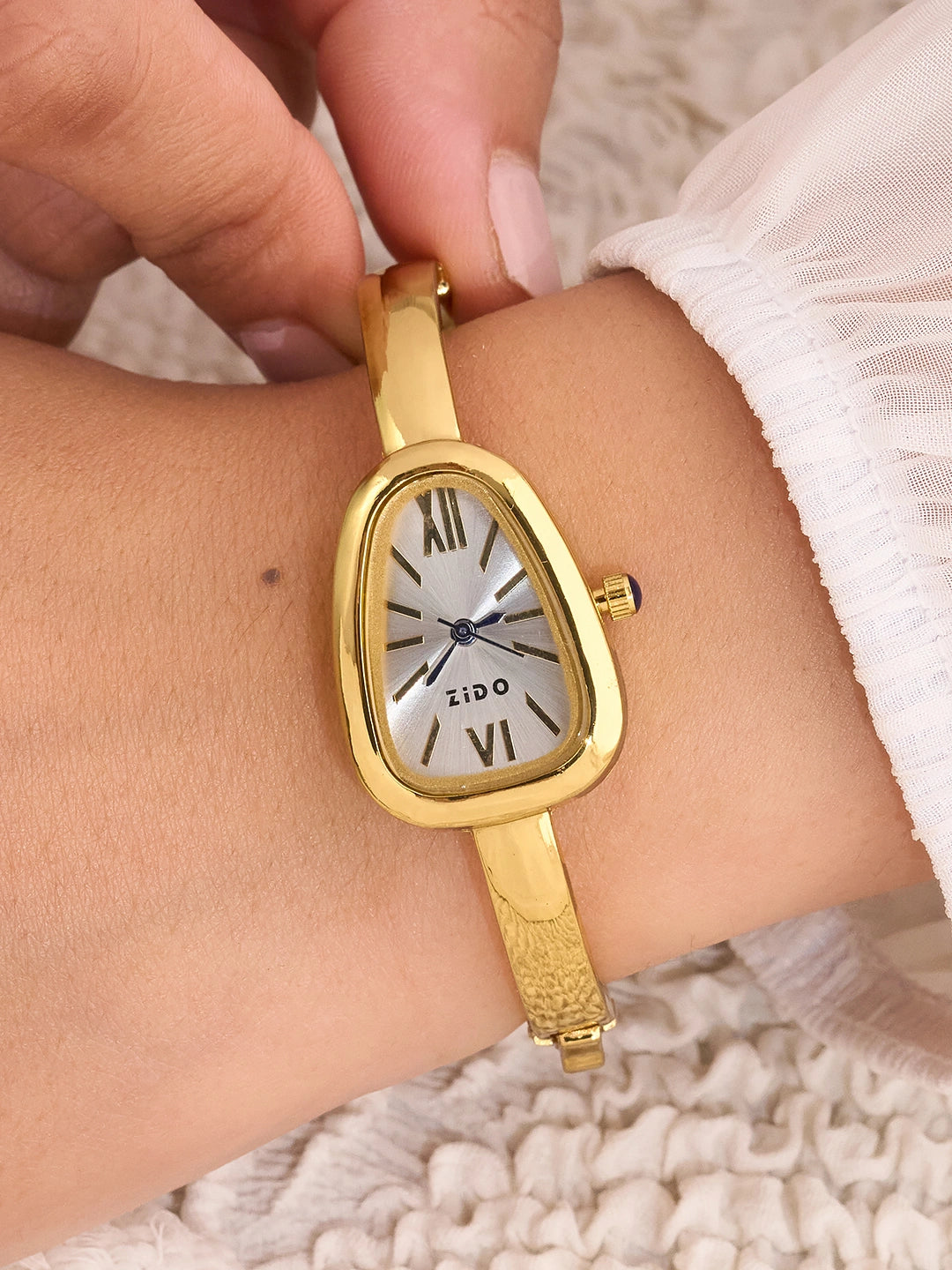 Serena Sculpted Gold Women’s Watch