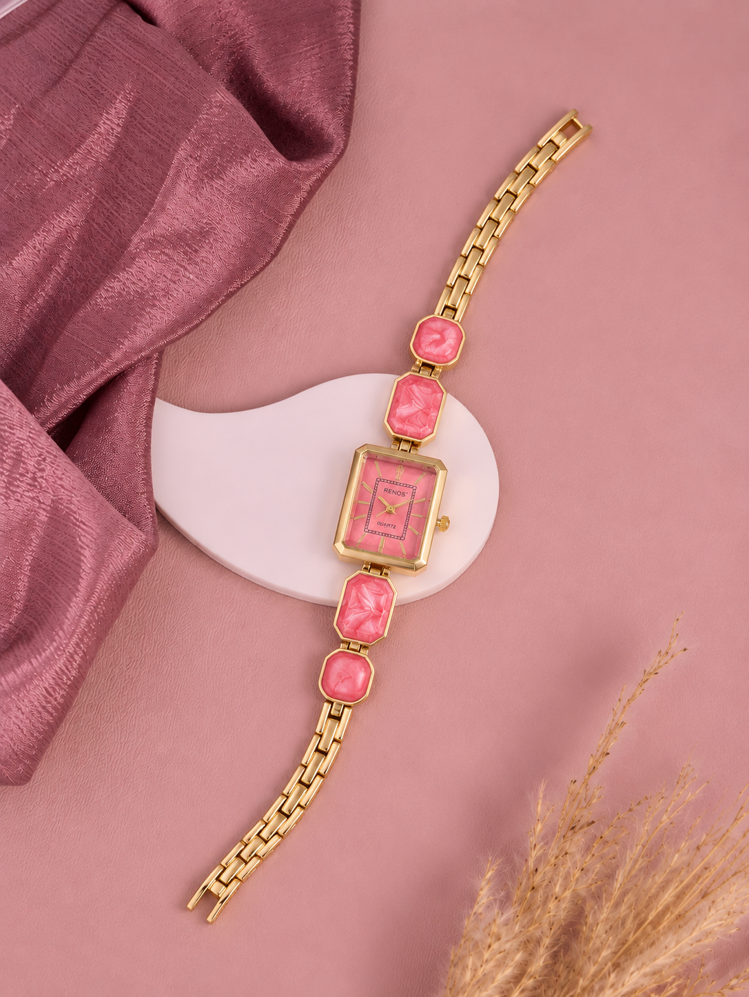 Pink Sculpted Women's Watch