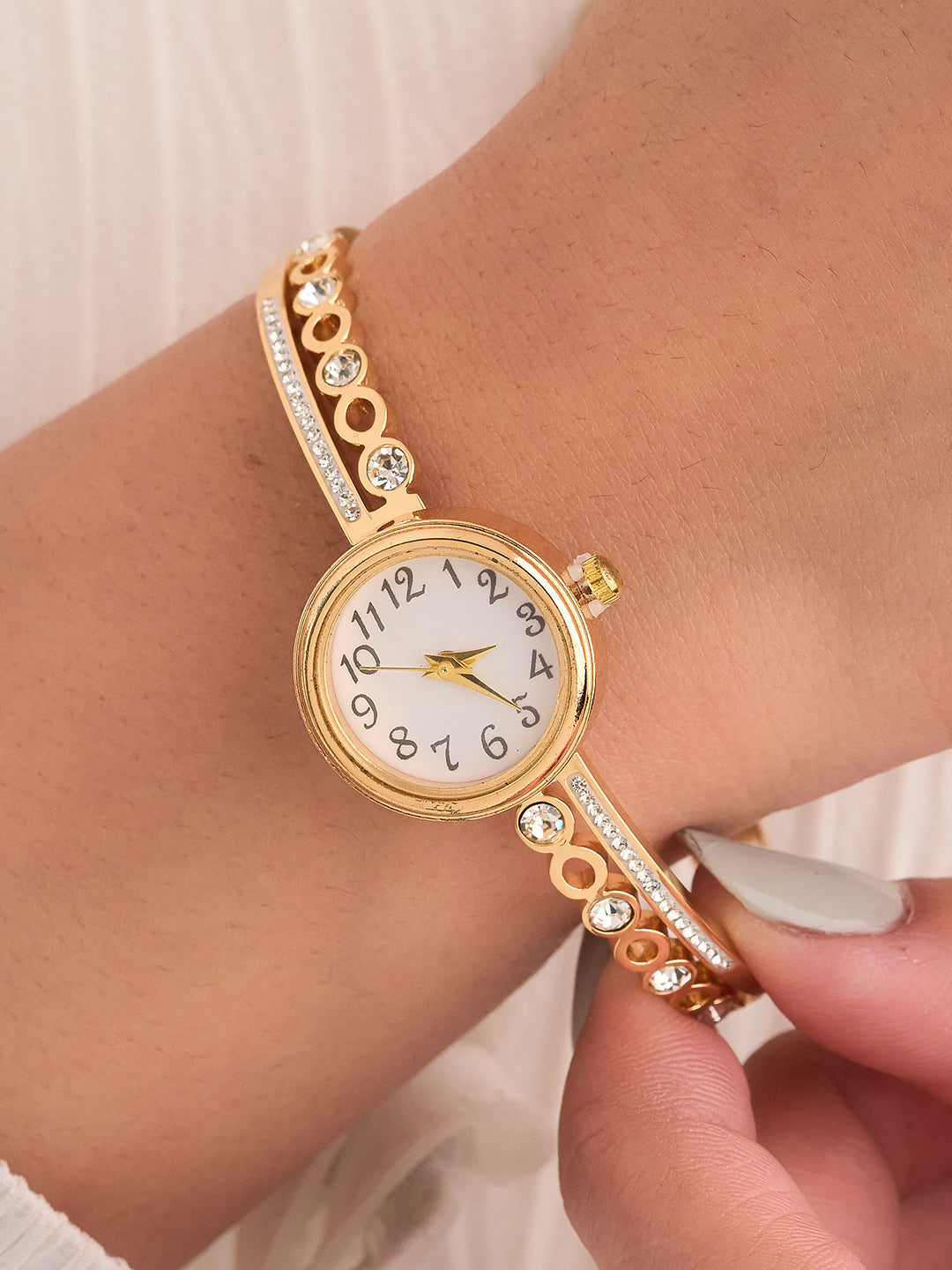 Elvaya Halo Crystal Cuff Watch