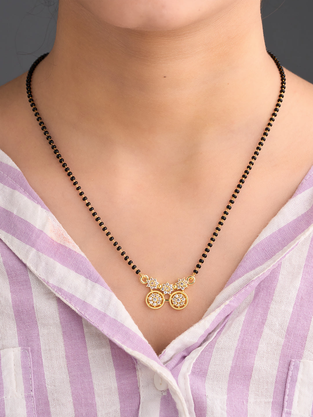 Zarelle Floral Double-Drop Mangalsutra