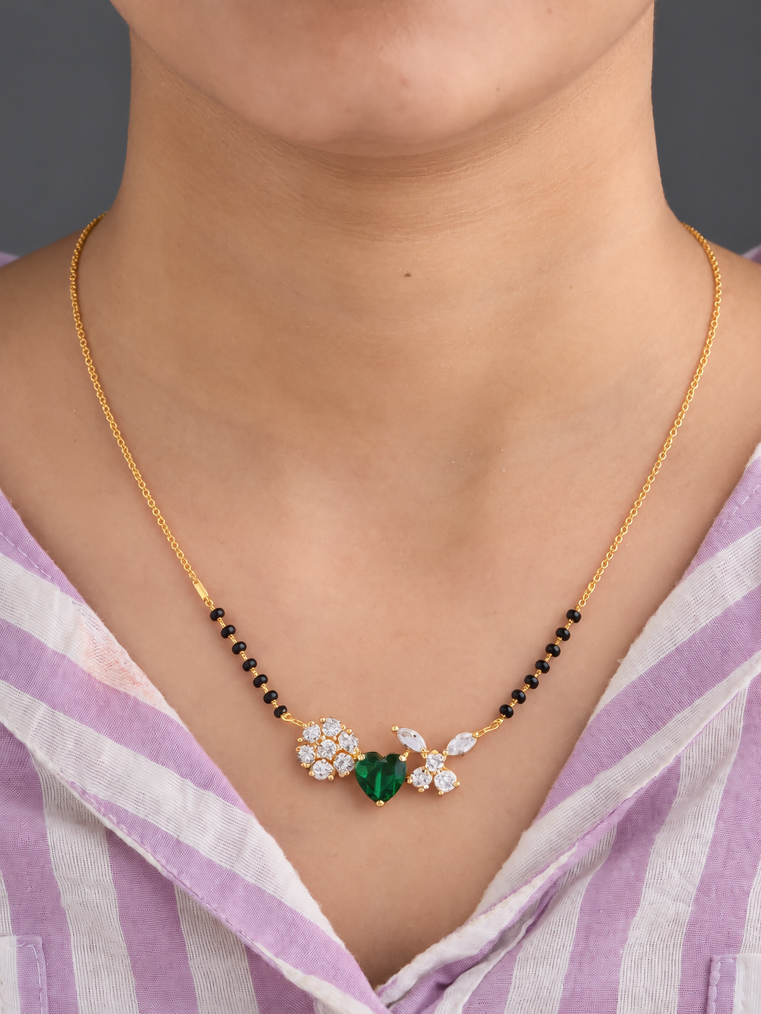 Aurelia Green Heart Mangalsutra