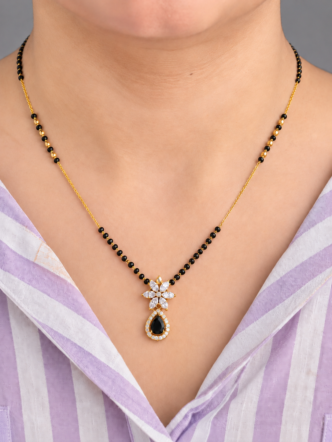 Aarvika Black Bead Mangalsutra
