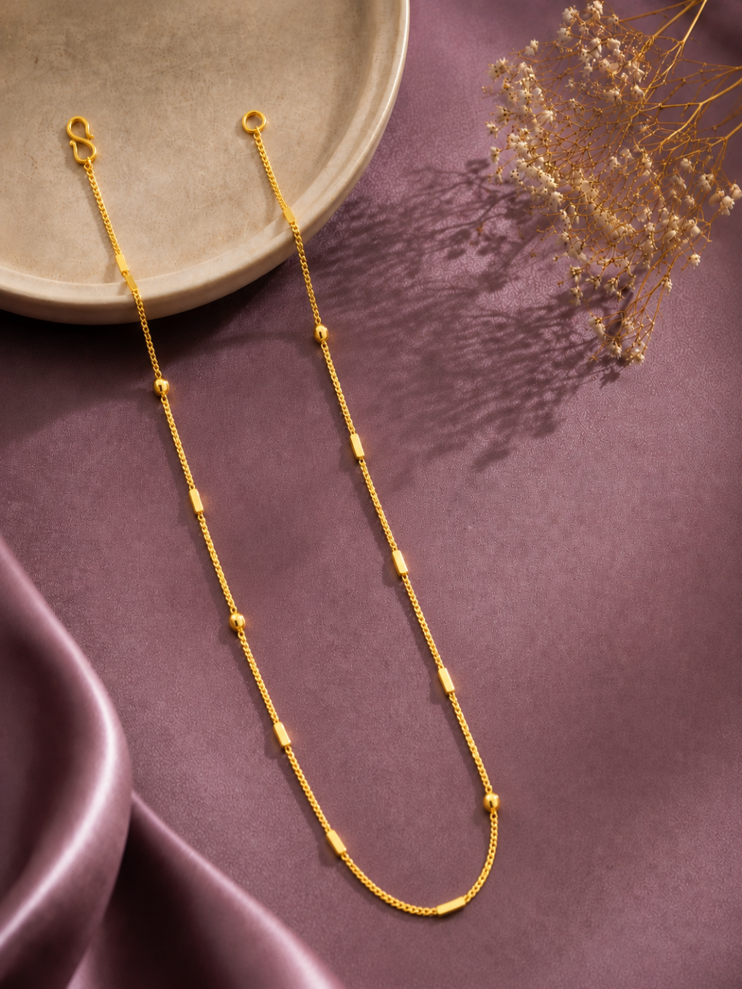 Aurelia Luxe Bead & Bar Gold Chain