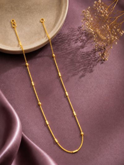 Aurelia Luxe Bead & Bar Gold Chain