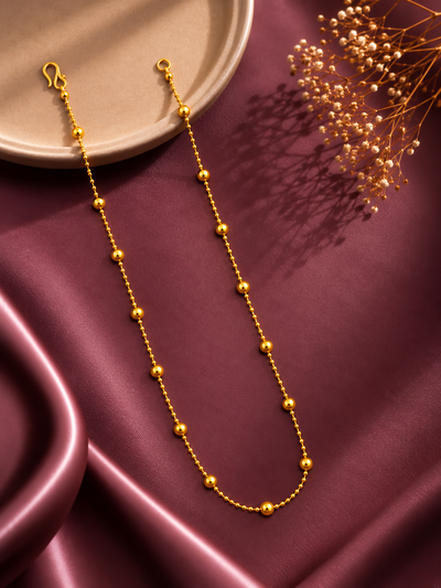 Avyra Golden Bead Chain Necklace