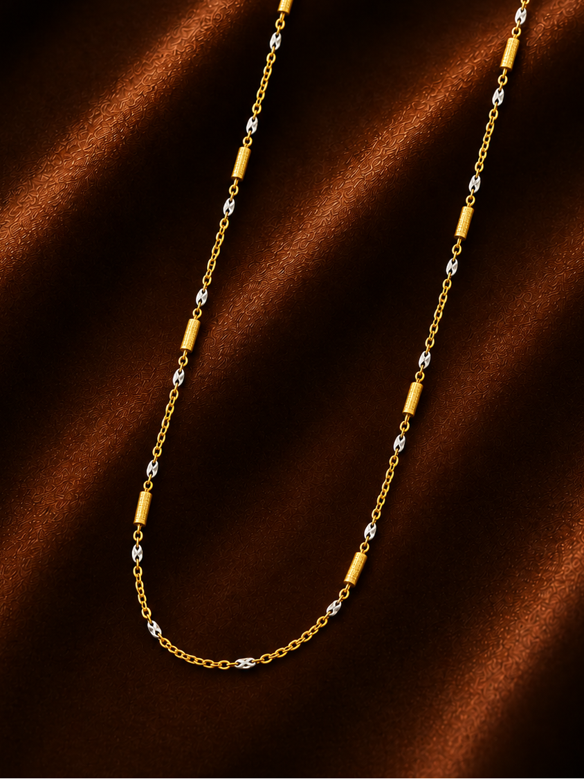 Elvaya Dual-Tone Beaded Chain Necklace