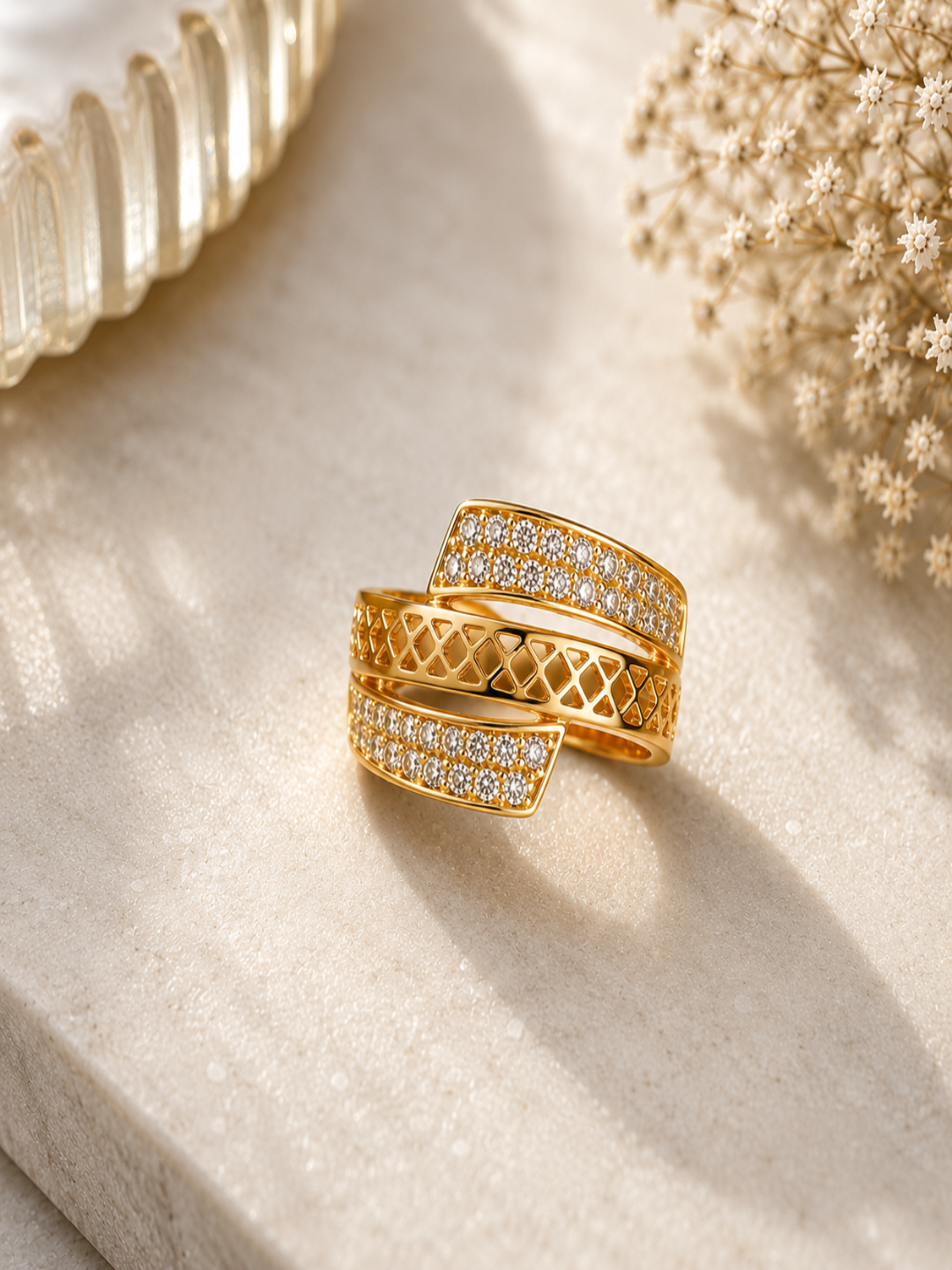 Aurelia Luxe Lattice Band Ring