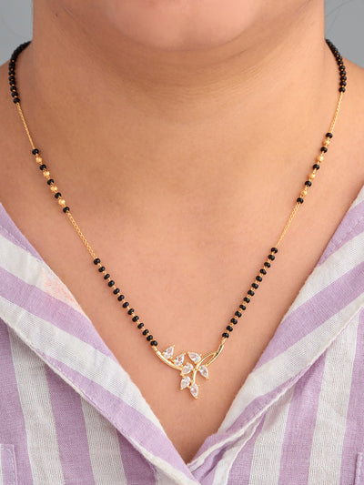 Crystal Leaf Mangalsutra