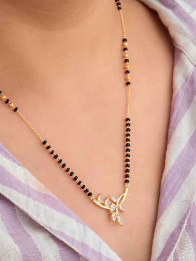 Crystal Leaf Mangalsutra