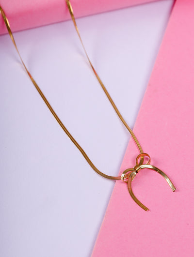 Golden Bow Necklace