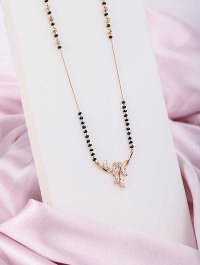 Crystal Leaf Mangalsutra