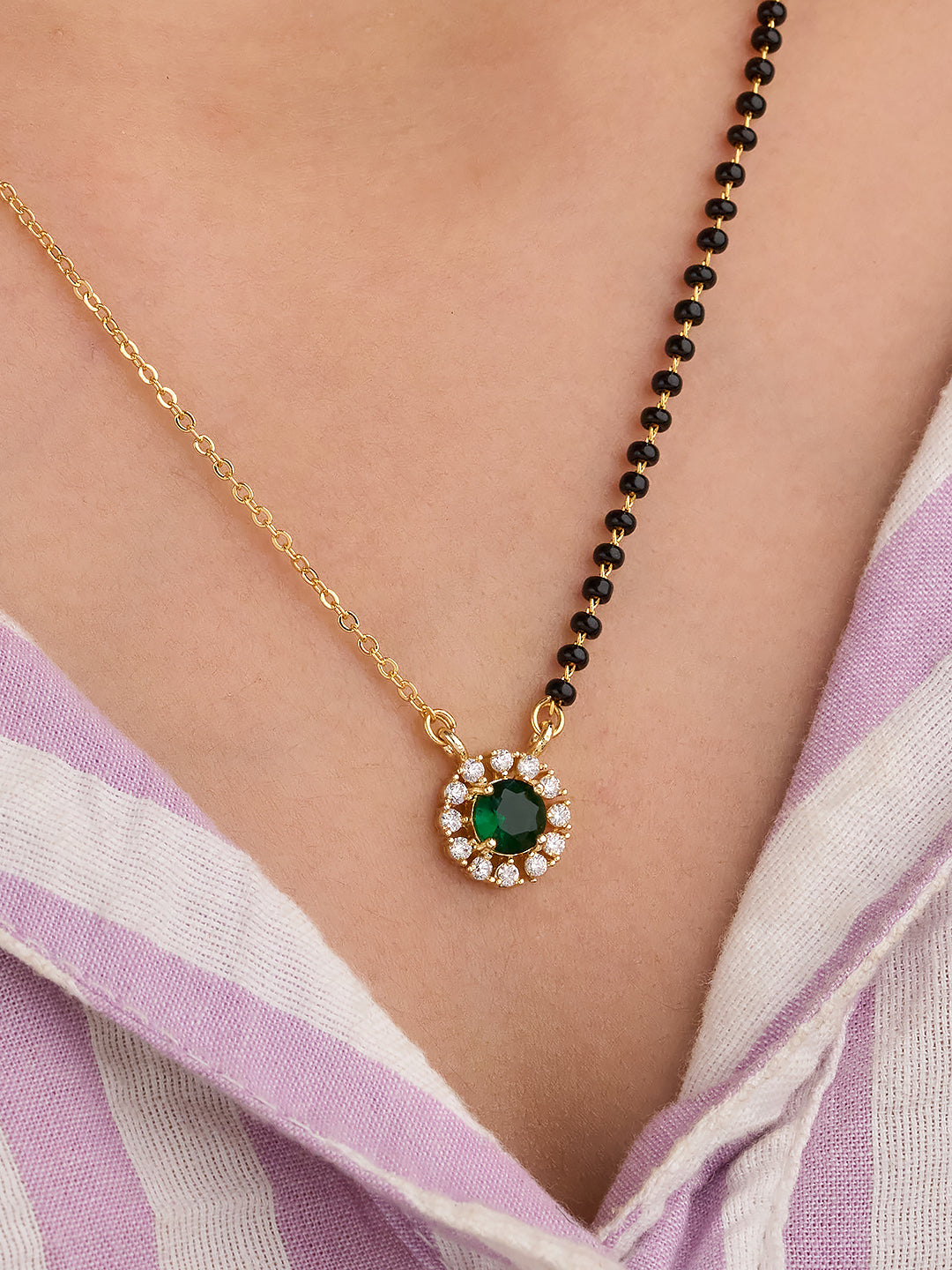 Emerald Halo Mangalsutra