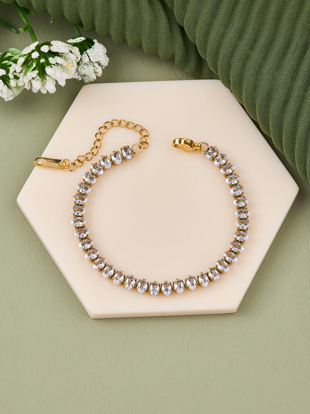 Elara Oval Crystal Tennis Women’s Bracelet