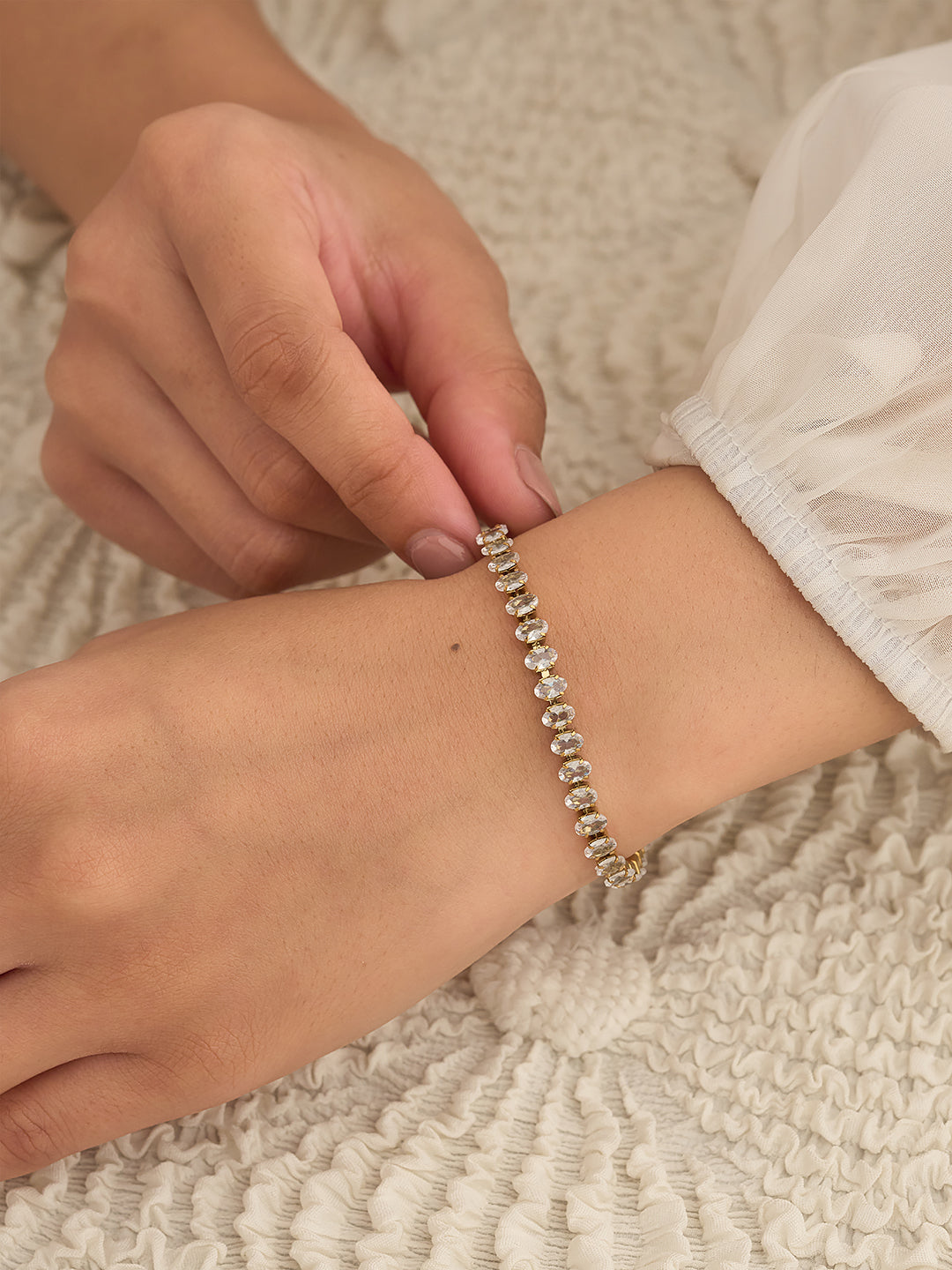 Elara Oval Crystal Tennis Women’s Bracelet