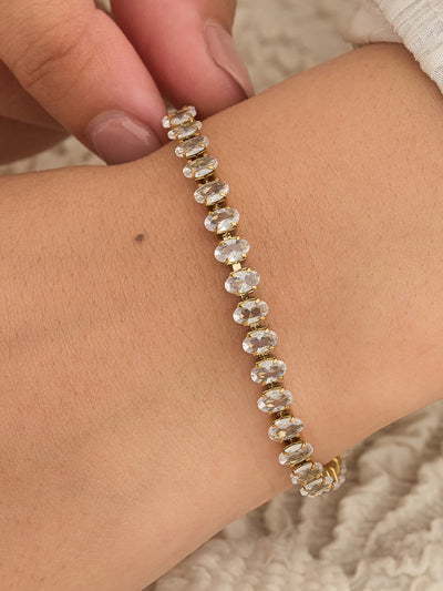 Elara Oval Crystal Tennis Women’s Bracelet