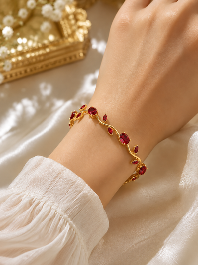 Rubelle Ruby Leaf Bracelet