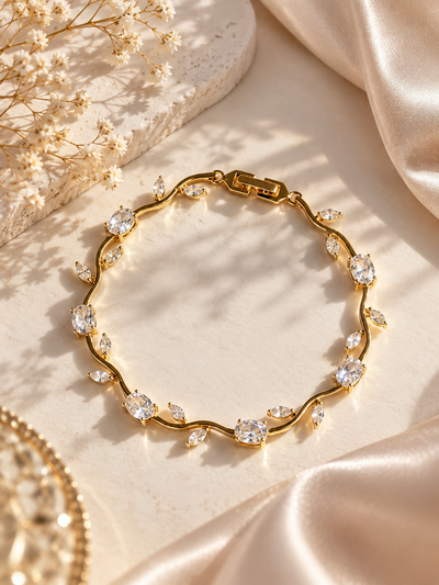 Elara Crystal Vine Bracelet