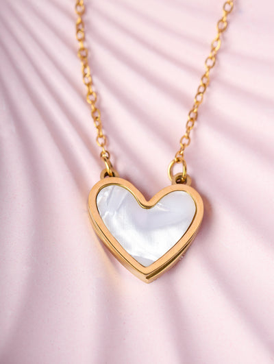 White Shell Heart Necklace