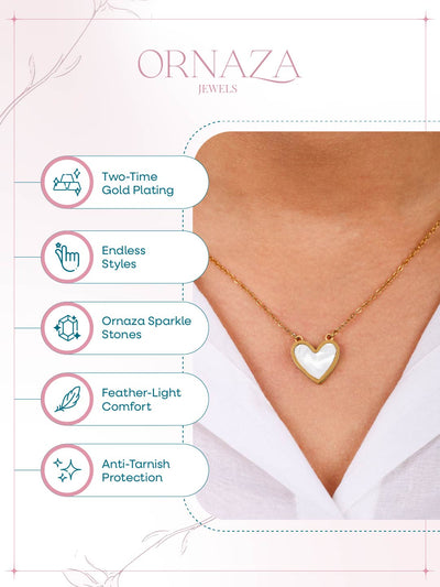 White Shell Heart Necklace