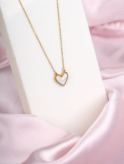 White Shell Heart Necklace