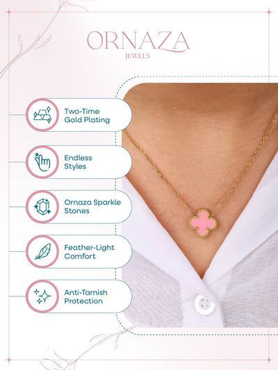 Pink Clover Necklace
