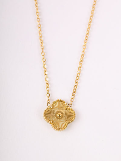 Golden Clover Flower Necklace