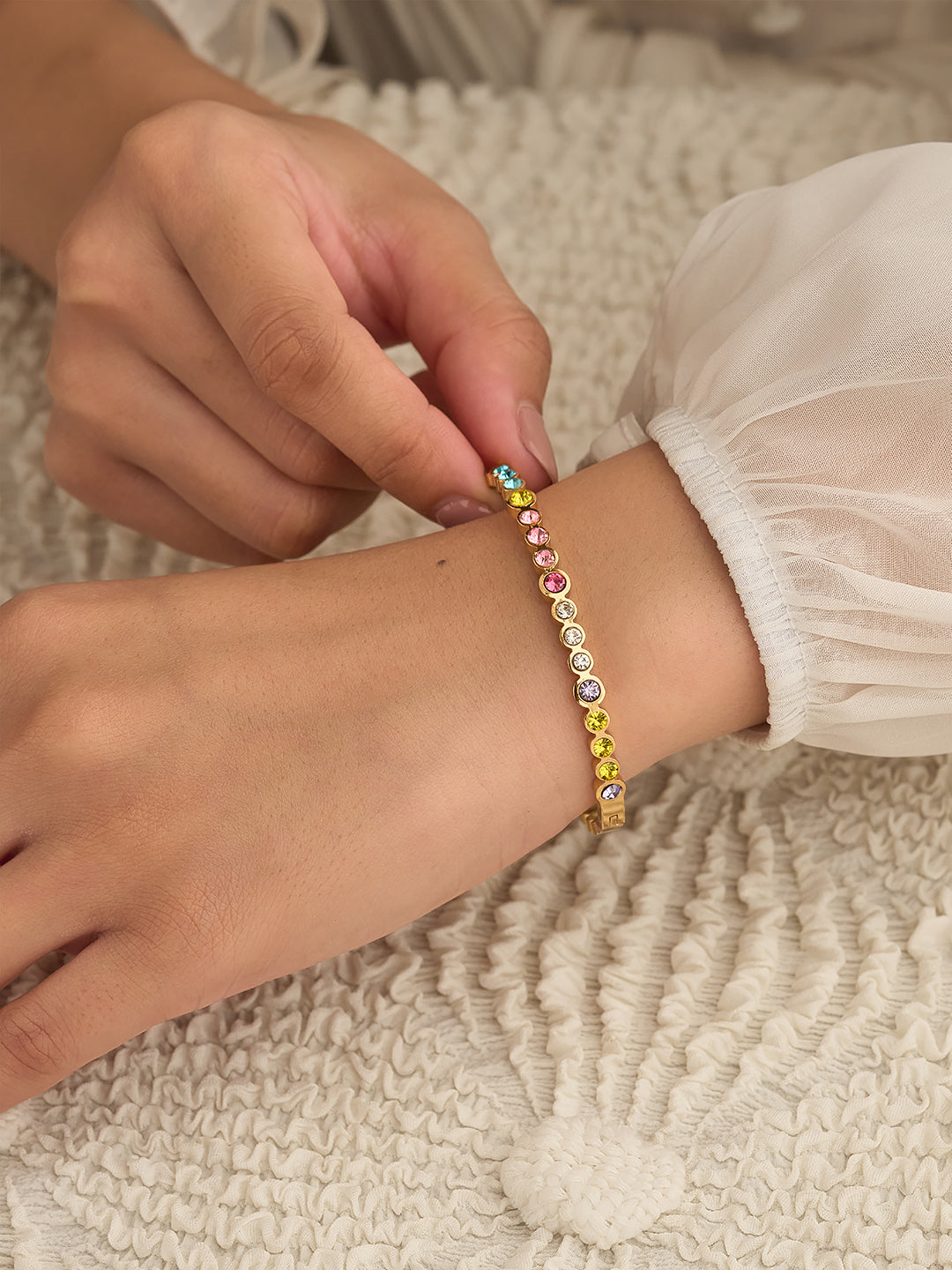 Rainbow Spark Tennis Bracelet