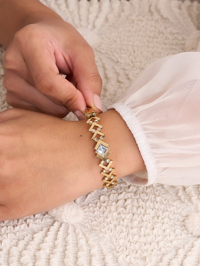 Elowen Geometric Crystal Link Bracelet