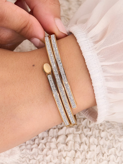 Seraphine Triple Row Crystal Cuff Bracelet