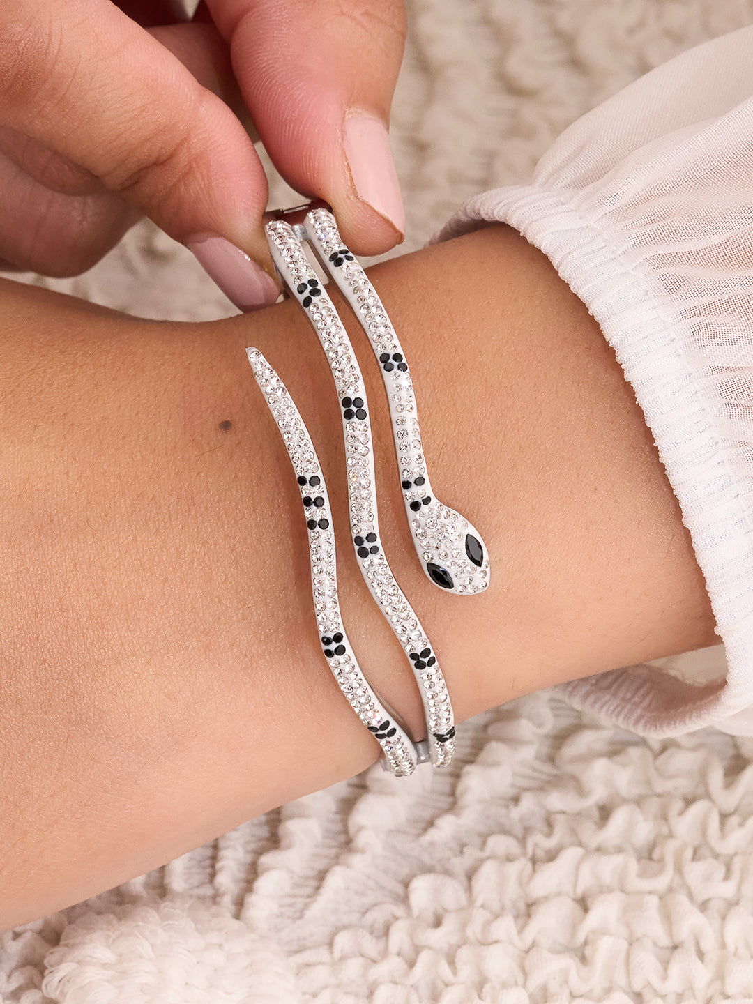 Serpelle Dual Snake Crystal Bracelet