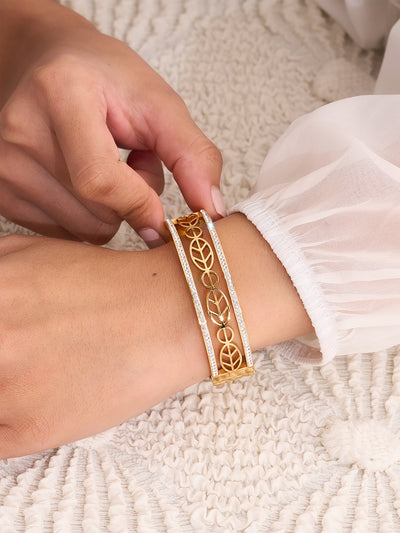 Elowen Leaf Luxe Crystal Bracelet