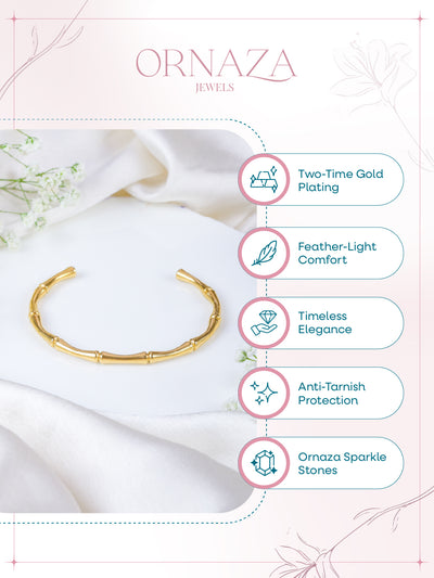 Golden Bamboo Cuff Bracelet