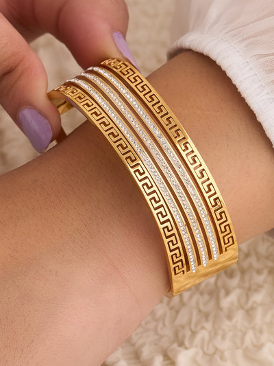 Golden Maze Stripe Bracelet