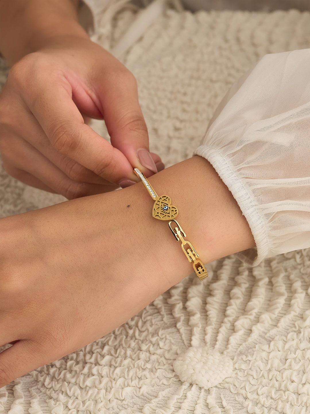 Evil Eye Heart Bracelet