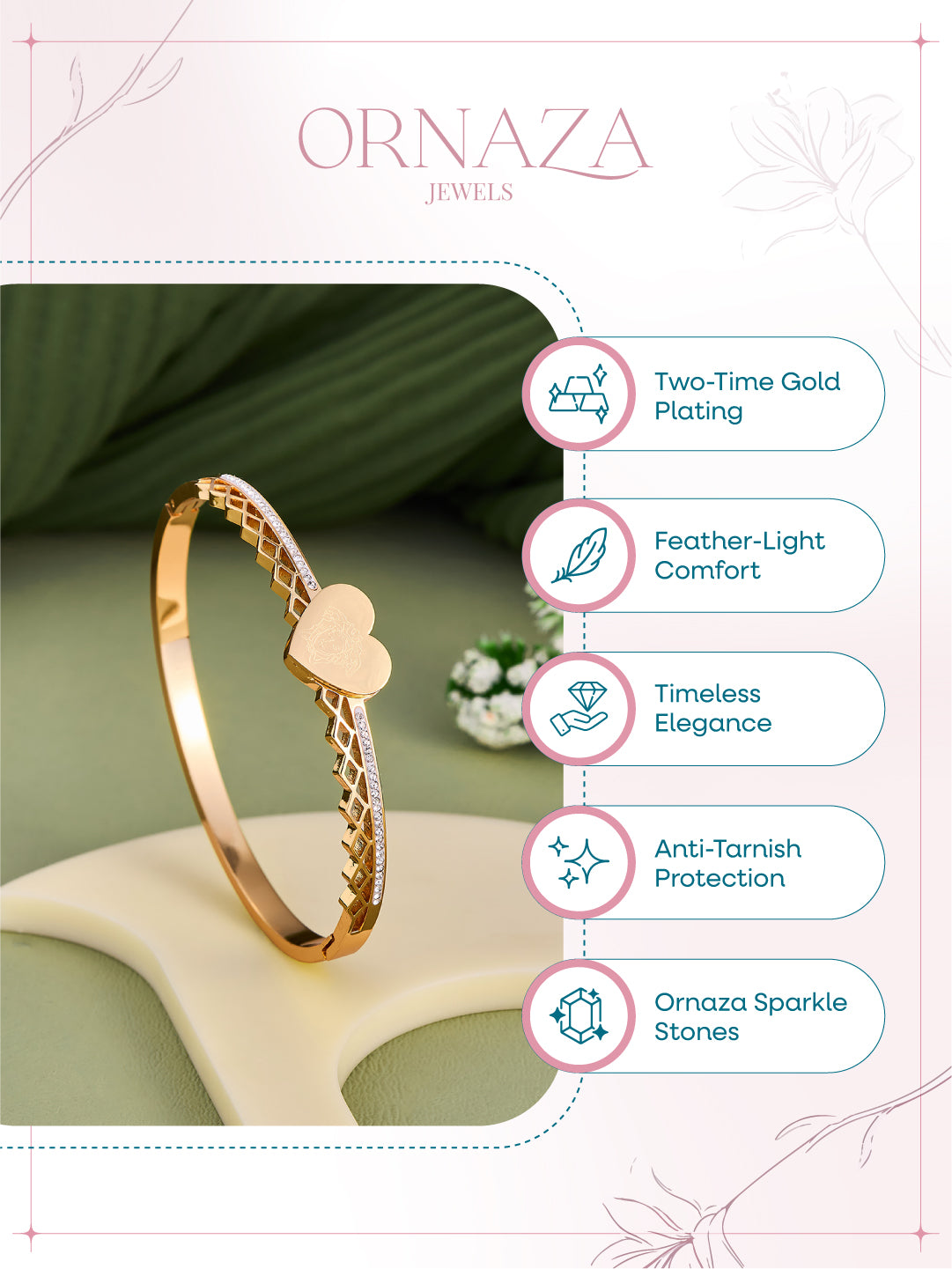 Golden Heart Grace Bracelet