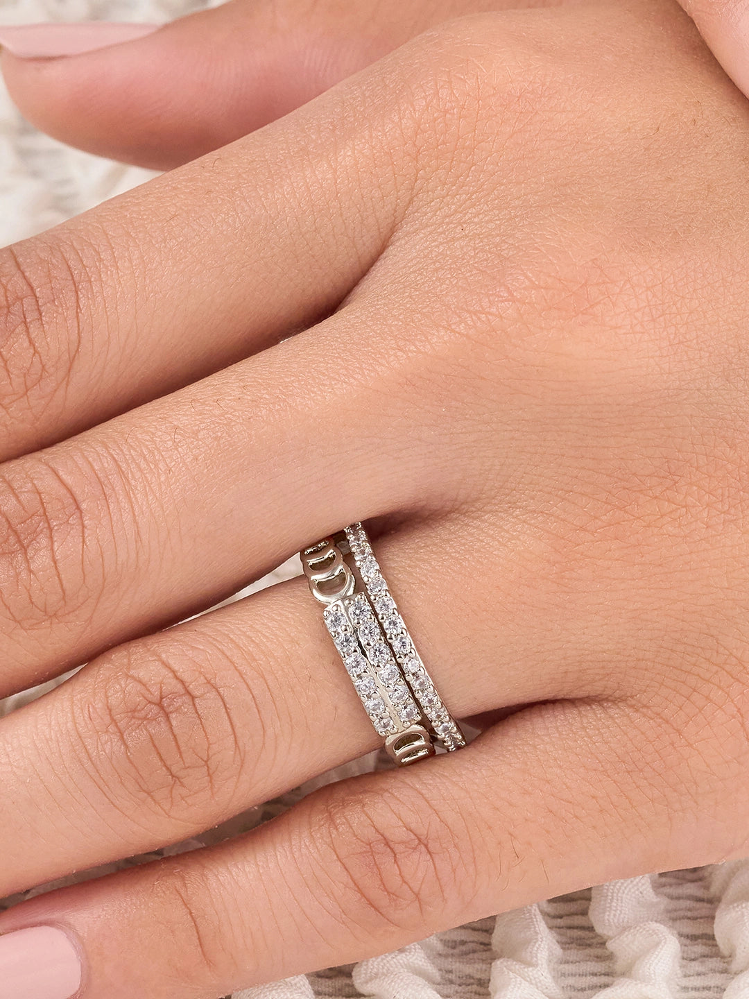 Aveline Triple Pave Ring