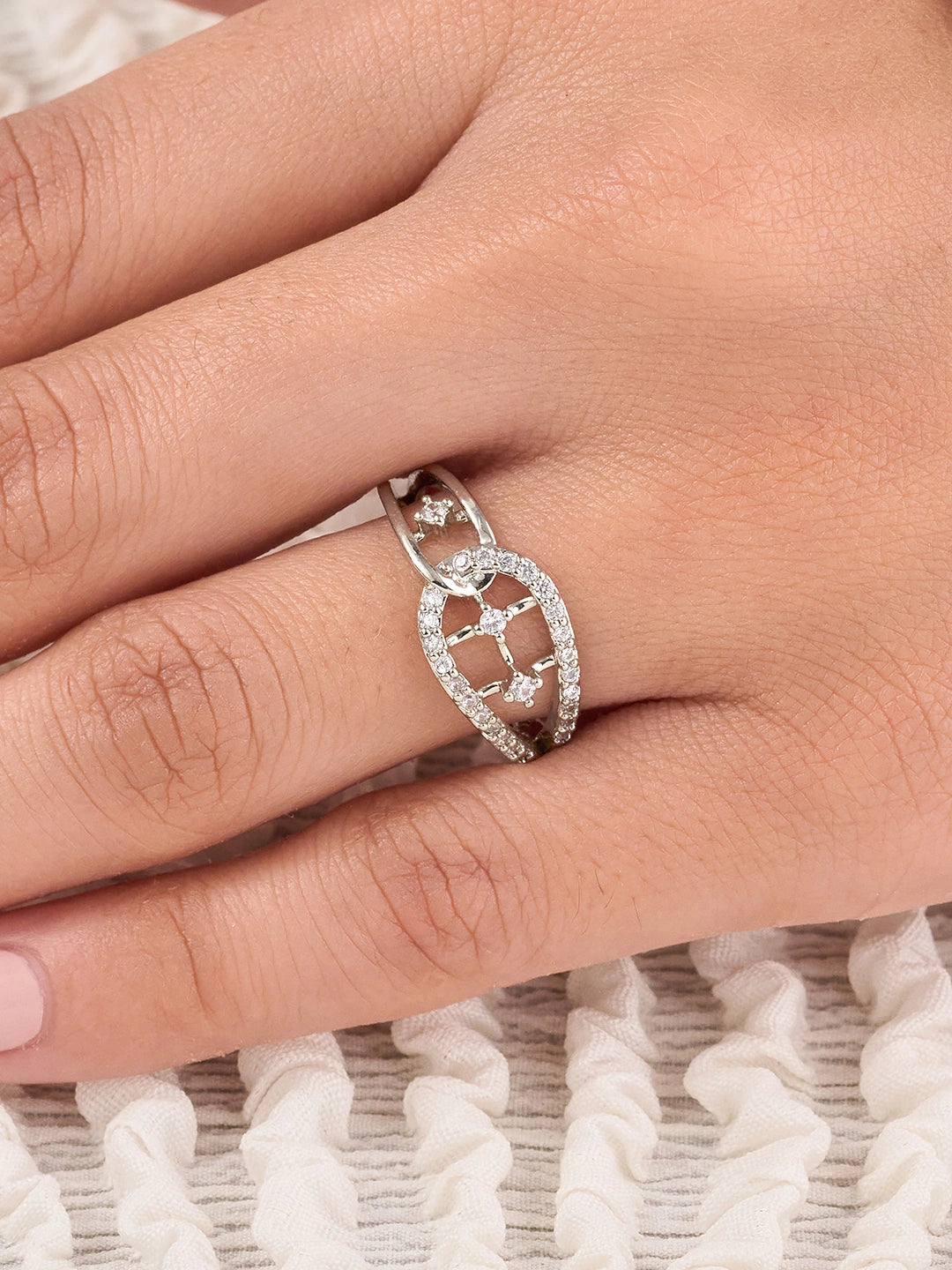 Celeste Openwork Pavé Ring