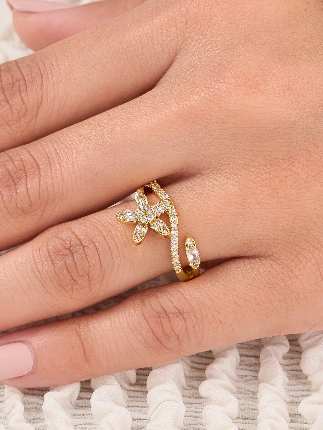 Elara Floral Spark Ring