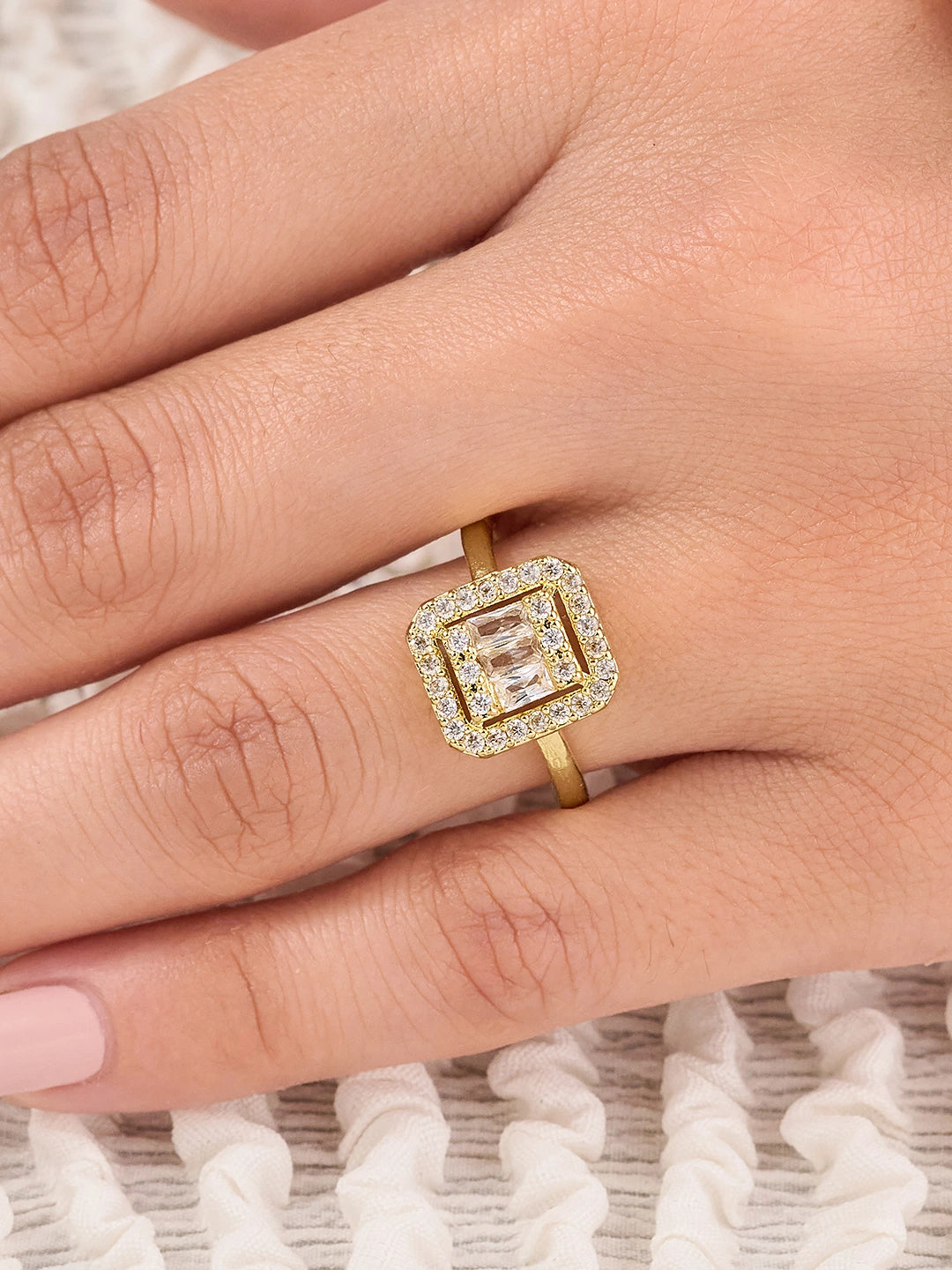 Aurelia Luxe Geometric Square Ring