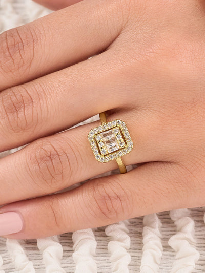 Aurelia Luxe Geometric Square Ring