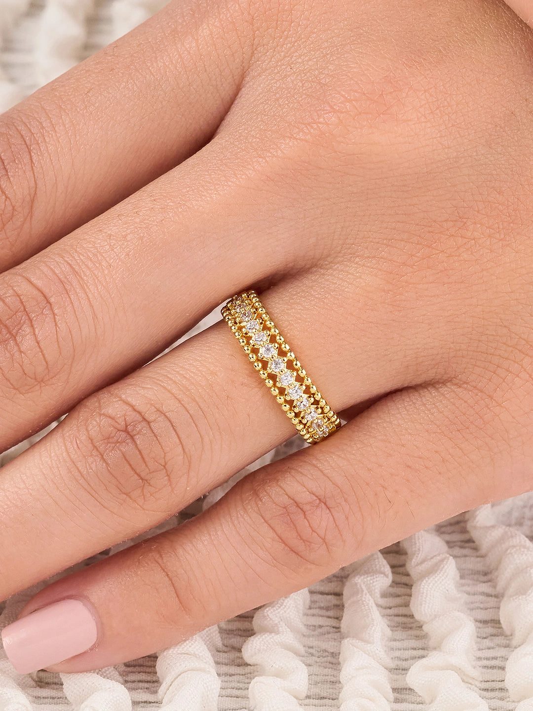 Elara Dainty Pave Band Ring